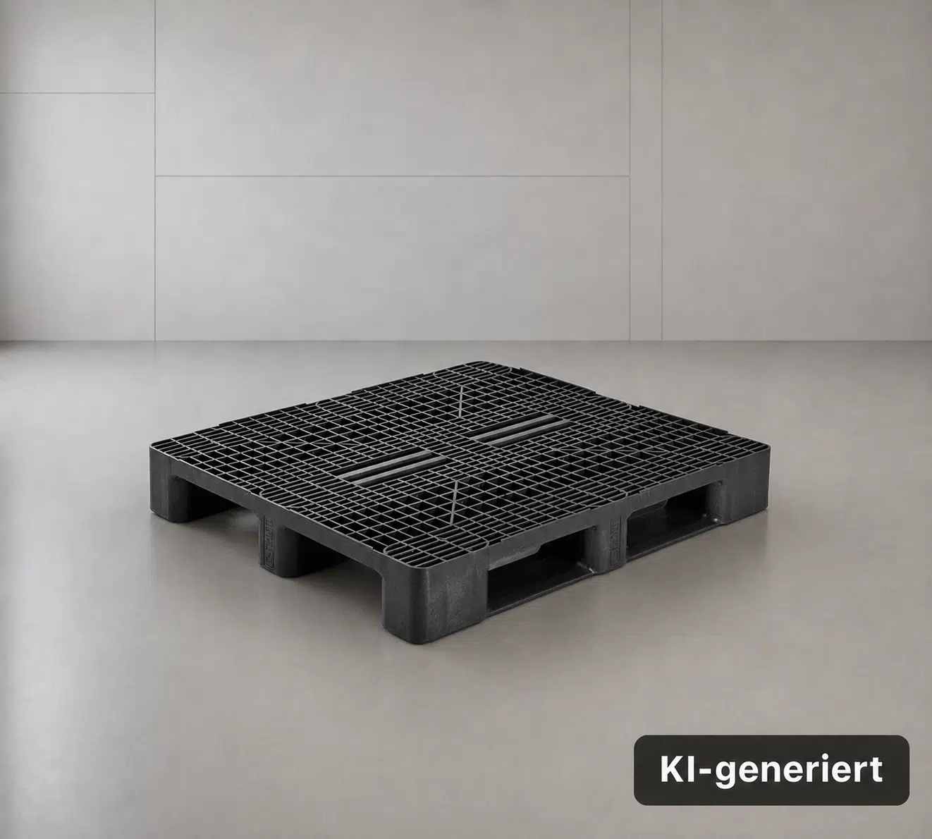 Gebrauchte Kunststoffpalette 1200 × 1000 mm mit 3 Kufen